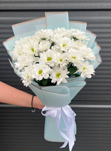 Монобукет из кустовых хризантем «Ромашковый бум» от интернет-магазина цветов в Владивостоке