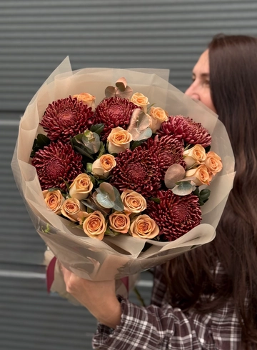 Сборный букет «Капучино»  от интернет-магазина цветов в Владивостоке