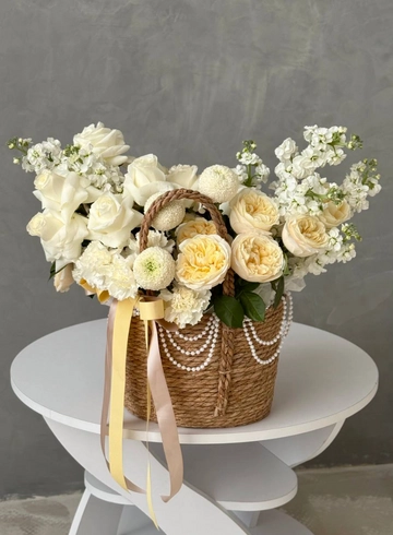 Композиция в корзине «Спасибо, МАМА» на фото размер L от интернет-магазина цветов в Владивостоке