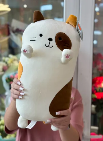 Мягкая игрушка &laquo;Пятнистый котик&raquo; размер L от интернет-магазина цветов в Владивостоке