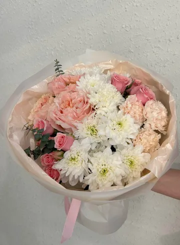 Сборный букет &laquo;Мерси&raquo; размер S от интернет-магазина цветов в Владивостоке